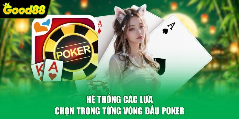 Hệ thống các lựa chọn trong từng vòng đấu Poker