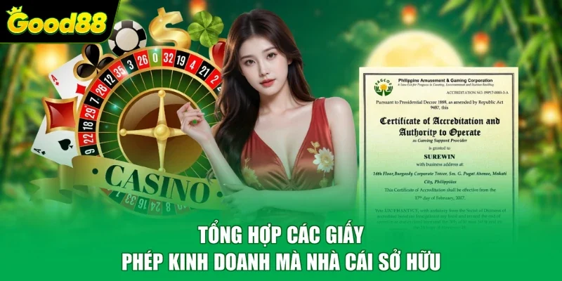 Tổng hợp các giấy phép kinh doanh mà nhà cái sở hữu